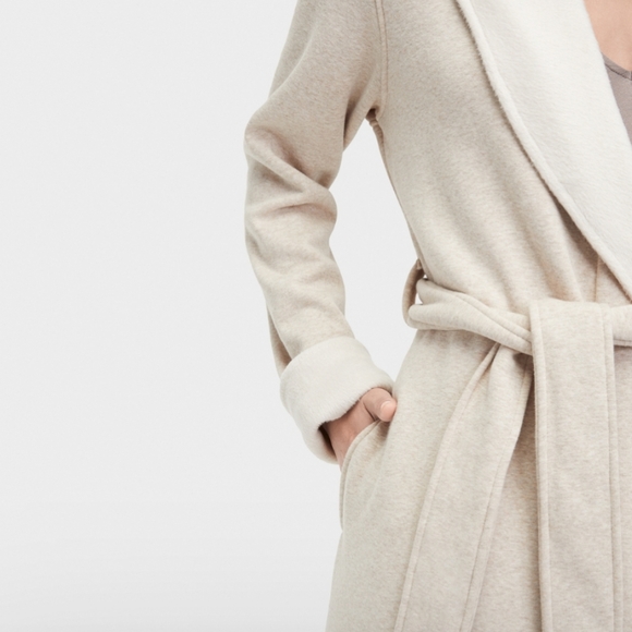 UGG Duffield II Extremely Soft Fleece Robe - Oat Heather - Picture 7 of 8